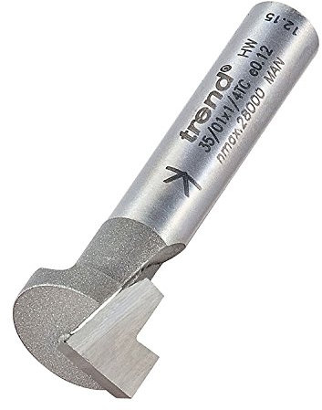 Trend Professional Keyhole Router Cutter Bit, 1/4 Inch Shank, 12.7mm Cut Diameter, 8mm Bearing Diameter, 4.9mm Cut Length, 35/01X1/4TC