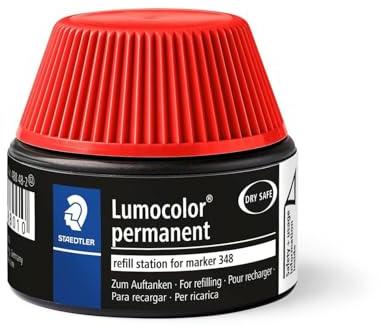 STAEDTLER Lumocolor 488 48 Nachfüllstation – Rot, 20 ml | Für Permanent Marker 348, PP-Tankstelle – sauberes Nachfüllen – Art.-Nr. 488 48-2