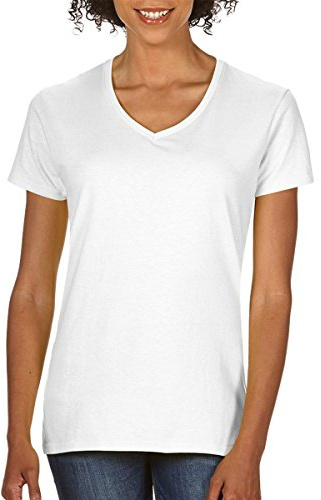 Gildan Women's Softstyle V-Neck T-Shirt - Large - US size 6 - White