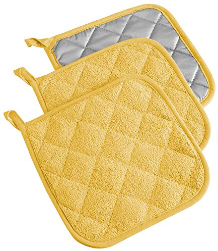 DII Machine Washable, Heat Resistant, Yellow, 7 x 7 Inches