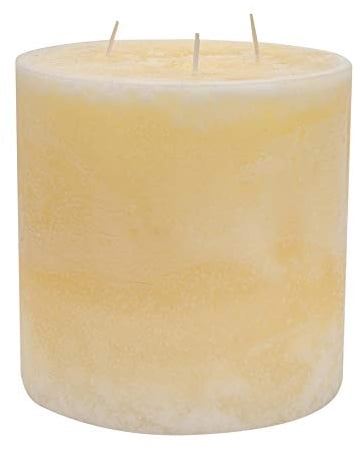 Nicola Spring Round 3 Wick Vanilla Pillar Candle - 15 x 15 cm, Housewarming Gift - 130 Hours - Ivory