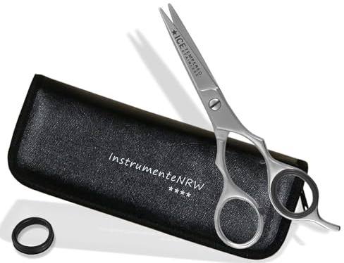 Friseurschere Haarschere mit Mikroverzahnung im Aufbewahrungsetui 5,5 Zoll | Ergonomische Haarschneideschere Edelstahl Rostfrei zum Pflegen der Haare