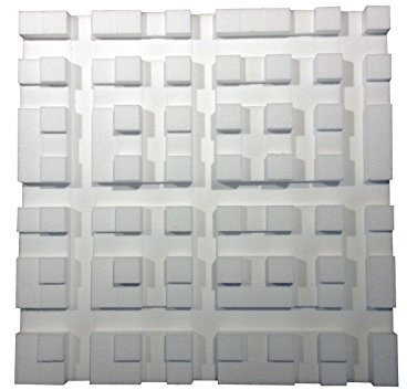 MUSIC STORE Diffusor-Pack SKYLINE, Weiß, 4x Styroporform, 60x60x10 cm, Schallverteilung, Hingucker