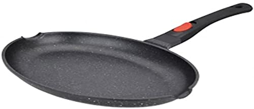 KAMBERG – Fischpfanne 35 cm – Abnehmbarer Griff – Aluminiumguss – Beschichtung in Steinoptik – Für alle Herdarten, auch Induktion – PFOA‑frei