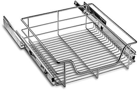 SOTECH 50 cm Cajón telescópico con SoftClose extracción total con guía de bolas 20 kg de capacidad de carga cromo pulido