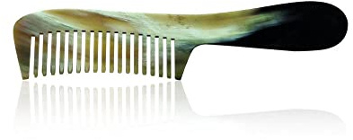 Peigne en corne naturelle avec manche – 19 cm – Antistatique