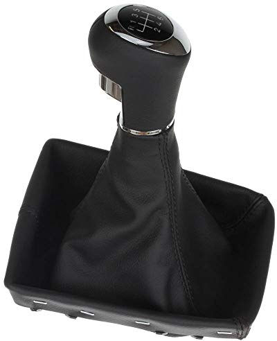 ICT Schaltknauf Schalthebel Schaltsack Schaltmanschette Leder, Naht schwarz, 6 gang, kompatibel mit: Opel Astra H GTC/TwinTop 2004-2010 (ohne LED)