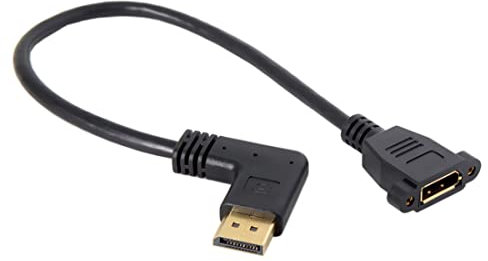 chenyang Câble d'extension DisplayPort,DisplayPort DP mâle vers femelle câble d'extension de port d'affichage à angle gauche de 90 degrés