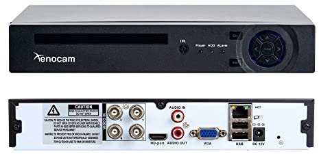 Xenocam 4CH 1080N Hybride 5-en-1 AHD DVR (1080P NVR + 1080N AHD+960H Analogique + TVI+CVI) DVR Autonome CCTV Système de Surveillance Sécurité Enregistreur Vidéo Détection de Mouvement Disque dur et