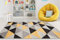 Carpeto Rugs Teppich Wohnzimmer Kurzflor Grau Modern Geometrisch Rauten Muster - Niedrigflor Teppich für Wohnzimmer Jugenzimmer Kinderzimmer/Öko-Tex Pastell Gelb 80 x 150 cm