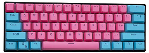 KEEZSHOP Keycaps, 61 Keycaps Backlight Zweifarbig Mechanische Tastatur PBT Tastenkappe für GH60 / RK61 / ALT61 / Annie/Keyboard Poker Keys
