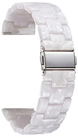 BINLUN Harz Uhrenarmband für Damen Herren 12mm 14mm 16mm 18mm 20mm 22mm,Ersatz Uhrenarmbänder Faltschließe Schnellverschluss für Smartwatch,14 Farben Licht Mode Hautfreundliche Armband in 3 Schnallen