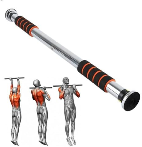 CABLEPELADO Barra dominadas ajustable, Barra dominadas marco de puerta, Barra de tracción Fitness, barra de dominada para entrenamiento de fuerza, Soporta 150Kg, Ancho ajustable de 80 cm a 130 cm.