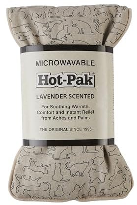Warmies Hot-Pak Cat Microwavable Weighted Headpack with French Lavender Scent. Hot or Cold for Cool Relaxation and Warm Relief