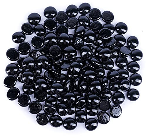 Galashield Lot de 100 billes plates en verre pour vases Noir 0,5 kg