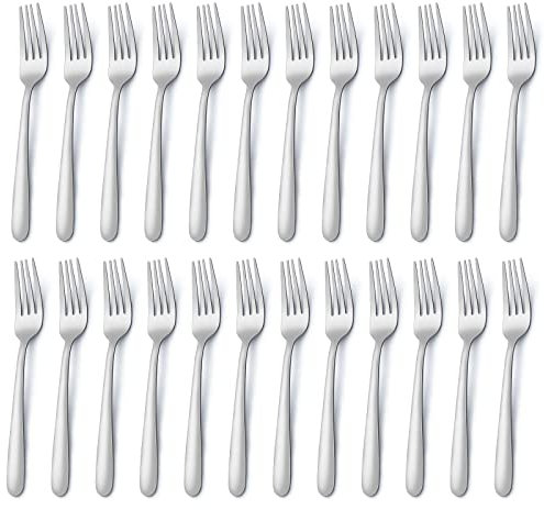 Pleafind Tafelgabeln, 18 cm, Besteckgabeln, Edelstahlgabeln, hochglanzpolierte Gabeln, Besteck-Set, Gabeln für Zuhause, Küche oder Restaurant, spülmaschinenfest, 24-teilig