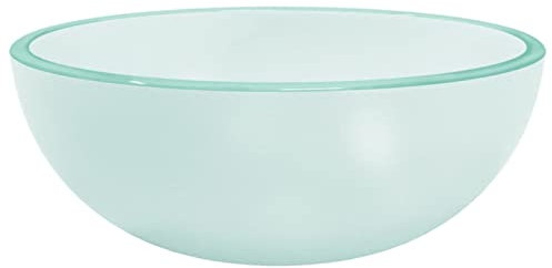 Tidyard Waschbecken Aufsatzwaschbecken Handwaschbecken Waschschale Waschtisch Waschplatz Badezimmer,30 x 12 cm (Durchmesser x H),Abflussloch-Durchmesser: 4,5 cm,Glasstärke: 1,2 cm,Hartglas,Matt