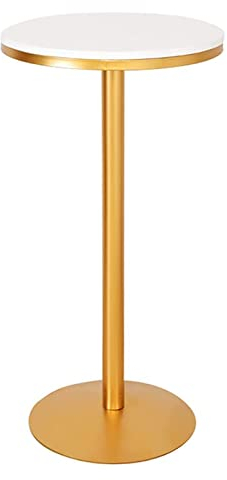 Mesa Alta De Mármol con Patas Doradas, Mesa De Comedor Bistró Redonda con Tapa De Mármol Y Base De Metal, Fácil De Montar para Sala De Estar Y Salón Bistró, Altura 75 Cm, 95 Cm, 105 Cm