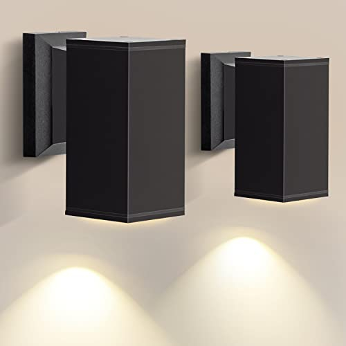 Aigostar LED Wandleuchte GU10 Aluminium Außenwandleuchte Wasserdicht Außenleuchte Außenlampe Wandspot für Innen und Außen,Schwarz(2 Stück ohne Leuchtmittel)