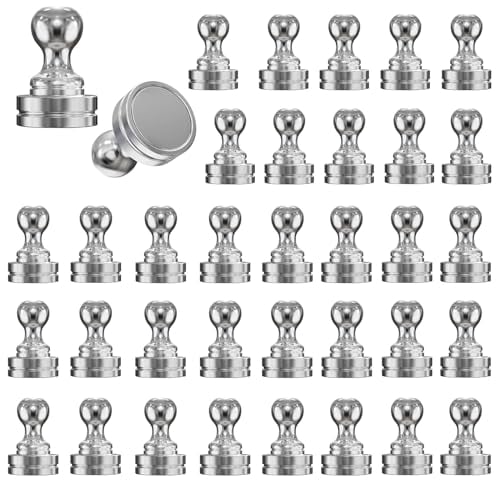 Neodym Magnete 36 Stück N52 Mini Magnet mit Aufbewahrungsbox für Magnettafel, Kühlschrank, Kegelmagnete, Notenmagnete,vernickelter Stahl Magnete (12 x 17 mm)