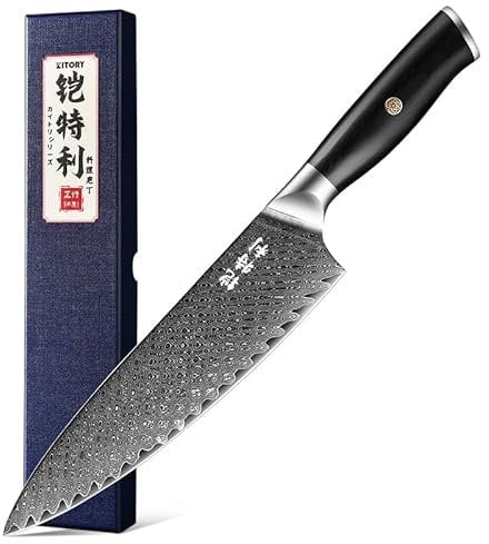 Kitory Chef Knife 8 Inch Japanese 67-Layers Damascus VG10 Super Steel Kitchen Knife, Professional Kitchen Knives with Ergonomic Pakkawood Handle with Gift Box