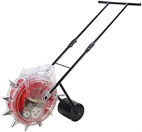 OSBELE Seminatrice da Giardino, seminatrice a Spinta di precisione in Metallo, seminatrice Manuale a Passo Regolabile, spandiconcime per Prato e Giardino, per Piante di Mais, Fagioli, Verdure, 12