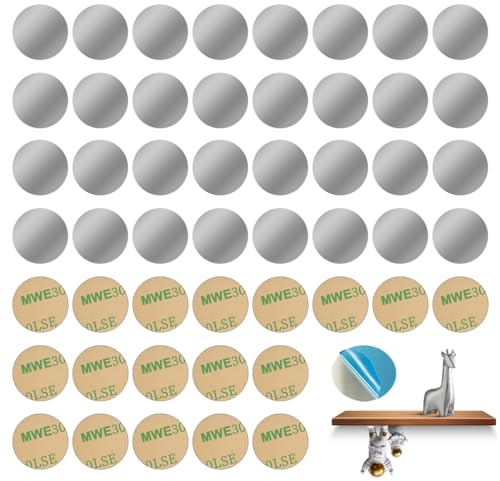 50 Stück Metallplättchen Selbstklebend,20mm Runden Metallplättchen für Tonies,Metallplättchen aus Edelstahl mit Kleber,Sehr Dünn Metallplättchen für Magnete,Toniefiguren,Magnete Handy Halterung