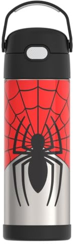 THERMOS FUNTAINER Spiderman Botella aislada al vacío de acero inoxidable de 473 ml