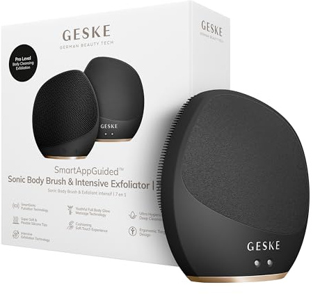 GESKE Sonic Body Brush & Intensive Exfoliator 7in1 |Körperreinigungs-Bürste | Elektrische Körperreinigungsbürste und Intensivpeeling | SmartSonic Pulsation für die Tiefenreinigung