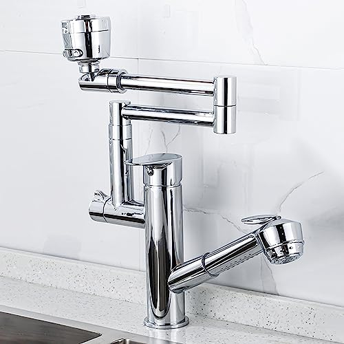 Grifo mezclador para fregadero de cocina, doble función, grifos para fregaderos de cocina, rotación de 360°, grifo de lavabo para fregadero de cocina, camper, lavandería, fregaderos de barra (C 19,5