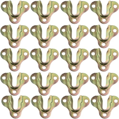 Lot de 20 cintres en zinc jaune avec trou de serrure, miroir, cadre photo, porte-gobelet, porte-manteau, planche en bois, support mural à trou de serrure unique