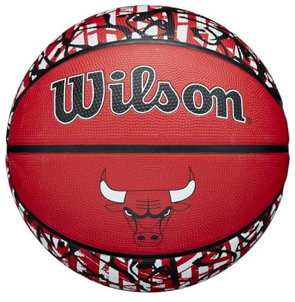 Wilson NBA Team Graffiti Basketball – Chicago Bulls, Größe 17,8–74,9 cm