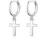 JSGEMSLEE Kreuz Creolen Silber 925 für Damen - Huggie-Ohrringe mit Anhänger Kreuz - Hypoallergene Sterlingsilber-Ohrringe