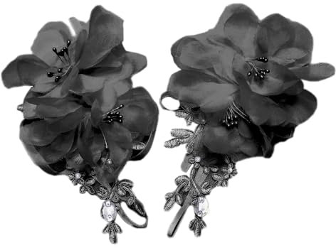 Blausky Spitzenhandschuhe,Elegant Brauthandschuhe Fingerlose Handschuhe Kurz Blumen Spitze Handschuhe Blumenhandgelenk Vintage Hochzeitshandschuhe für Hochzeitsfest Oper Dinner Party,Schwarz