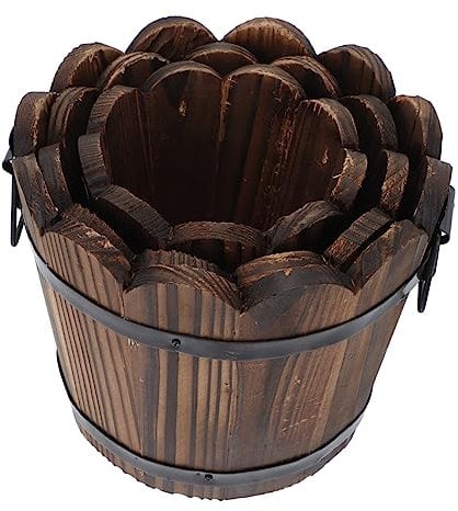 Sosoport 3stücke Pflanzbehälter Multifunktionaler Holz Blumentopf Kreativer Sukkulenten Übertopf Holz Übertopf Praktischer Für Balkon Garten