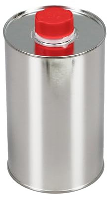 BenBow Seau en Fer-Blanc avec Bouchon et Entonnoir 1L x1 Boîte en Fer-Blanc, Boîte métallique, Contenants vides pour Huiles, Peintures, Vernis, Liquides de Nettoyage, Additifs pour Carburant