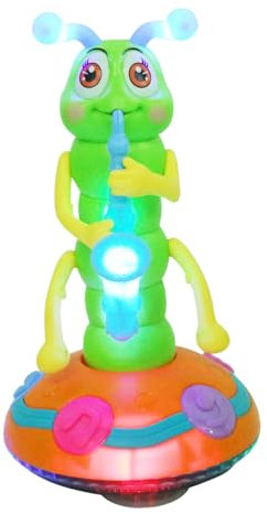 ibasenice Elektronisches Musikspielzeug Raupe Mit Licht Und Tanzfunktion Lustiges Interaktives Junge Mädchen-Spielzeug Ab Jahr Tragbar Langlebig Und Sicher Fördert Kreativität Und Fantasie