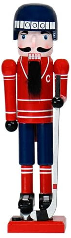 Azxcvbnm Nussknacker-Figur, Eishockeyspieler, Tischdekoration, Weihnachtsregal, Dekoration, Festival, Haus, Mittelstück