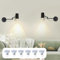 Homefire Wandleuchte Innen Wandlampe Schwarz - 2 Stück Wandbeleuchtung Vintage Wandstrahler Schlafzimmer Wandlicht Schwenkbar Treppenhaus Mit 6 GU10-Leuchtmitteln für Küche Wohnzimmer Flur