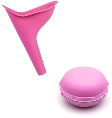 TPZORJX 1 Pieza Orinal Femenino Portátil, Orinal Femenino Plegable, Embudo de Orina Femenino Reutilizable, Orinal de Pie para Maternidad con Caja de Almacenaje (Rosa)