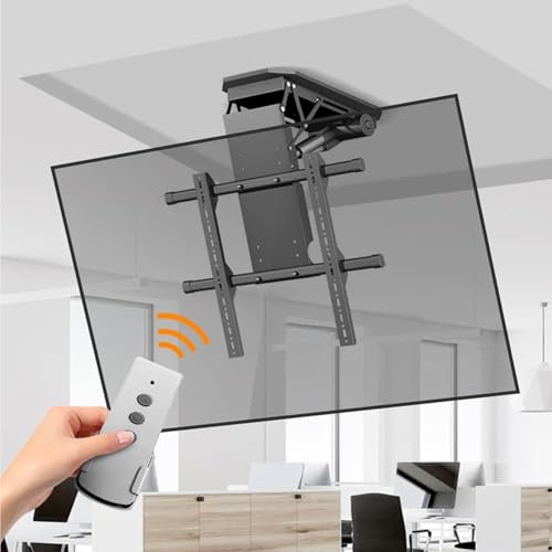 Supporto Tv Motorizzato Ribaltabile 0-85° - Supporto Tv Motorizzato Da Soffitto - Il Sollevatore Tv Motorizzato È Adatto Per Tv Da 50 A 90 Pollici, Supporto Tv Elettrico Da Soffitto Con Telecomando E
