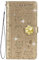 HUANGTAOLI Flip Case for HMD Skyline, Crystal Bling Wallet Cover with 3 Card Holder, Shockproof PU Leather Phone Case, Gold