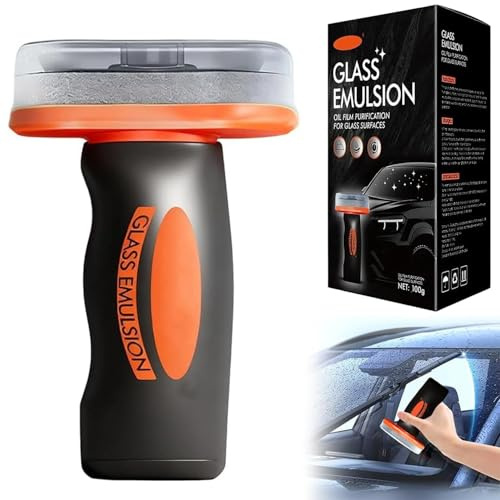 Glass Emulsion, Oil Film Cleaning Brush, Windschutzscheiben Reiniger Scheibenreiniger Auto, Handheld Q4 Glass Guard, Reinigungsbürste für Ölfilme auf Autoglas, für Fenster, Spiegeloberflächen (B)