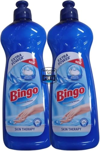 PUFAI Bundle – Bingo Spülmittel Skin Therapy Extra Power – 400 ml, 2er Pack | Sanfte Reinigung