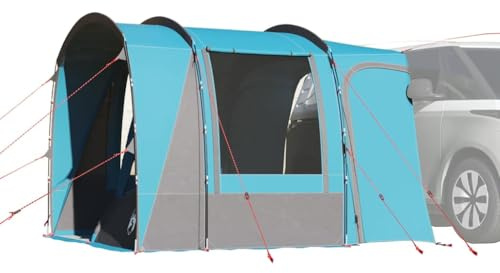 Autozelt für 4 Personen, Blau, Wasserfest, 300x185x200 cm, Polyester mit PU-Beschichtung, Ideal für Camping, Wandern und Outdoor-Abenteuer