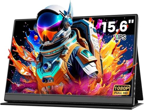 Xyvolve Portable Monitor 15.6 Inch FHD 1080P IPS Anti-Glare | Ultra-Slim Travel Monitor with Dual Speakers | USB-C HDMI Laptop Extension Screen for PC, Mac, Phone, PS4/5 & Switch