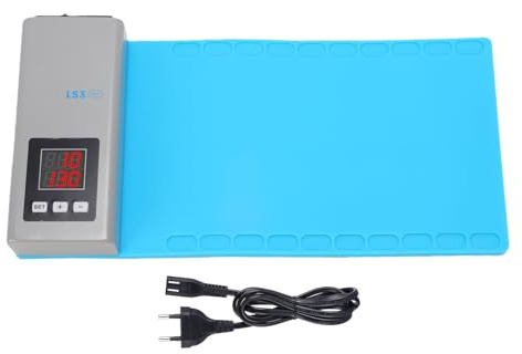 Fafeicy Séparateur D'écran LCD, Coussin Chauffant, Température Réglable 10-130 ℃, Tapis pour Réparation de Téléphone, Retrait D'écran de Tablette 8,9x5,5 Pouces (Prise UE)