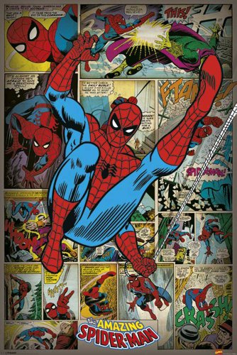 empireposter Marvel Comics Spiderman Retro Poster Plakat Druck - Grösse 61x91,5 cm