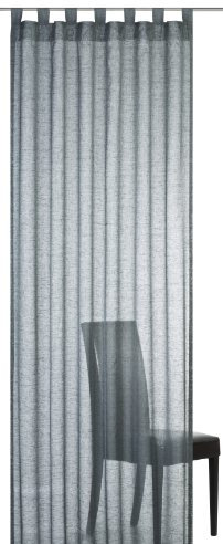 Elbersdrucke halbtransparente Gardine Schlaufenschal Effecto 17 anthrazit 255 x 140 cm Vorhang für Wohnzimmer Schlafzimmer Flur 186784