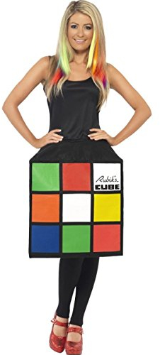 Smiffys Kostüm Rubik‘s Cube, Mehrfarbig, mit 3D-Würfel-Kostüm